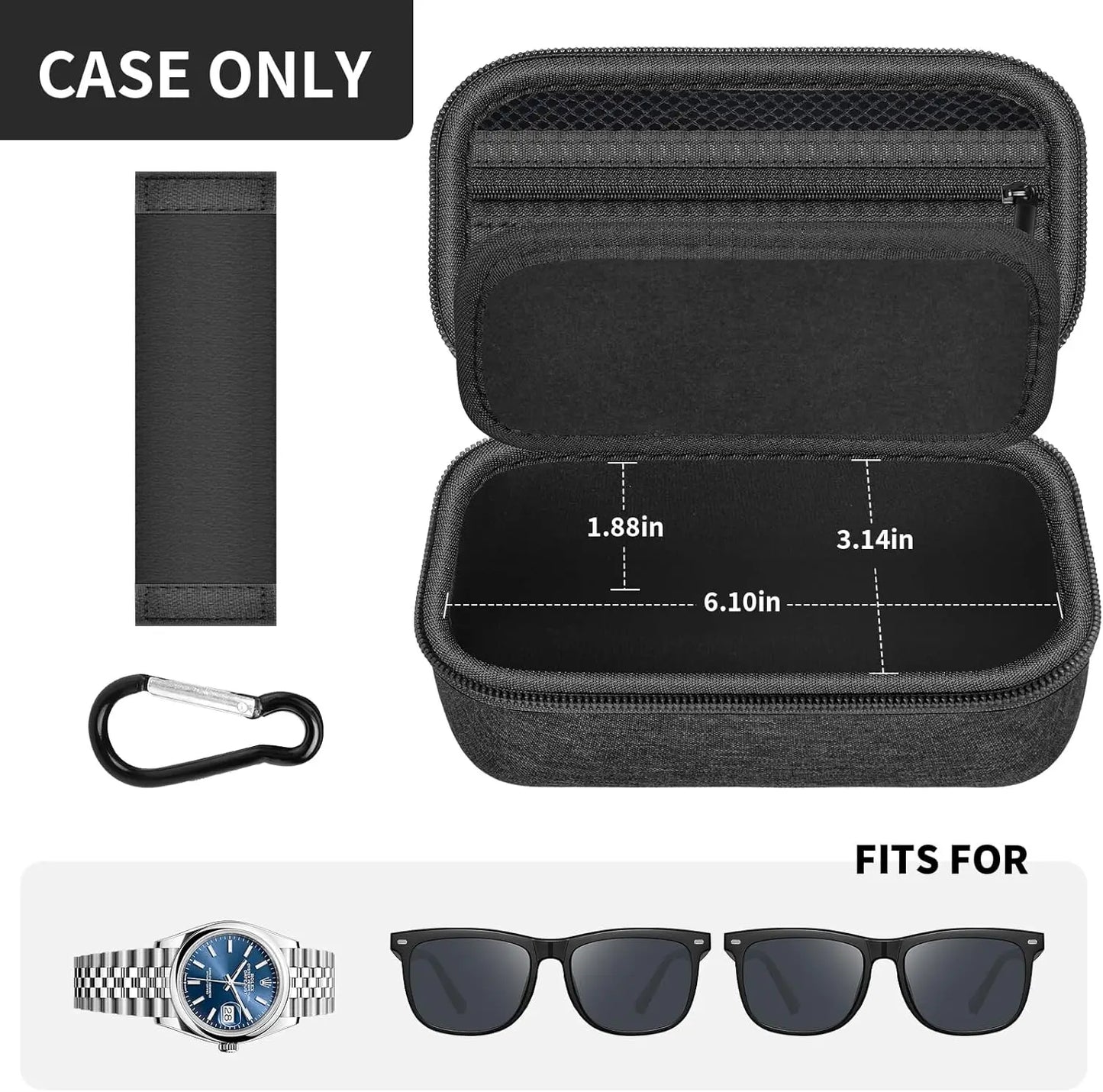 Travel Sunglass Organizer Case for Quay Polarized Sunglasses Men Women, Trendy Glasses Storage Box (Bag Only)