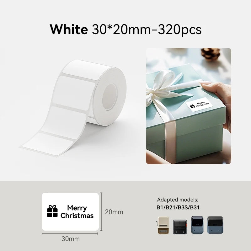 Niimbot Labels Sticker White/Color/Transparent Thermal Adhesive Paper Roll Printer Paper For Niimbot B1 B21 Portable Printer