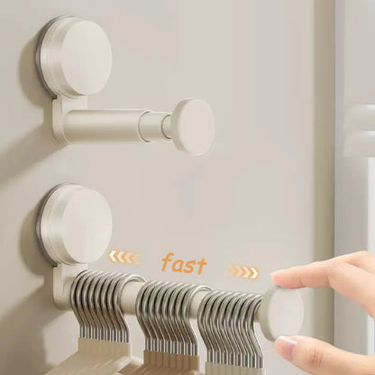 AOBT Hanger Storage Rack No-Drill Suction Cup Installation,Folding Rack Retractable Adjustable Length Home Use Hanger,Container