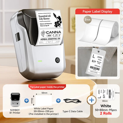 Niimbot B1/B1 PRO Thermal Label Printer Wireless Self-adhesive Bluetooth Inkless Label Maker for Business Price-Tag Sticker