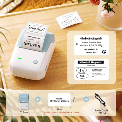 Niimbot B1/B1 PRO Thermal Label Printer Wireless Self-adhesive Bluetooth Inkless Label Maker for Business Price-Tag Sticker
