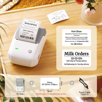 Niimbot B1/B1 PRO Thermal Label Printer Wireless Self-adhesive Bluetooth Inkless Label Maker for Business Price-Tag Sticker