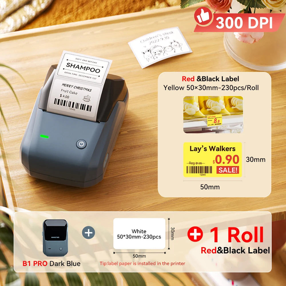 Niimbot B1/B1 PRO Thermal Label Printer Wireless Self-adhesive Bluetooth Inkless Label Maker for Business Price-Tag Sticker