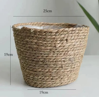 Natural Wicker Planter Basket  Flower Pot Rattan Straw Flower Basket For  Home Garden Decoration 20/25/30CM