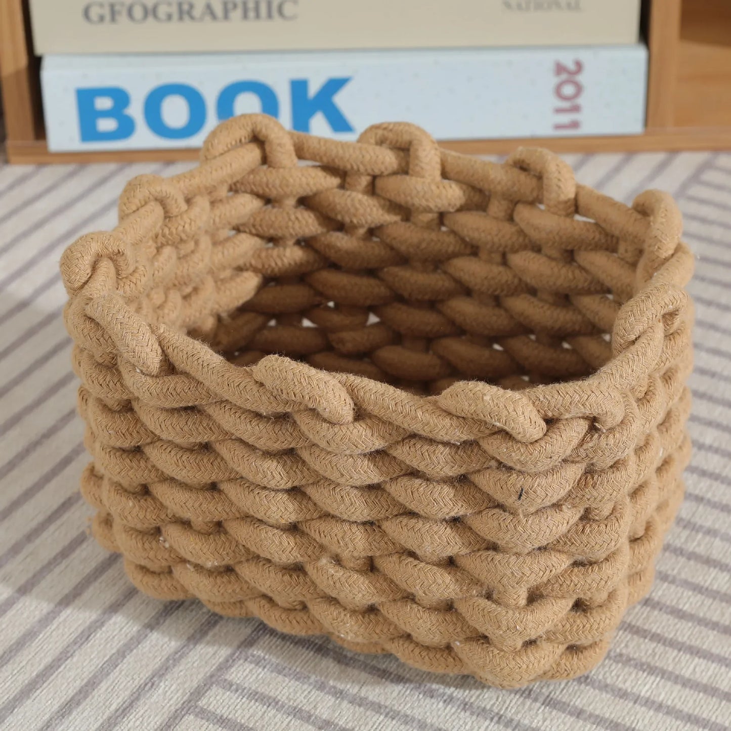 Handmade Cotton Rope Storage Sundries Clothing Cosmetic Organizer Book Toy Desktop Storages Nordic Style Home Decor