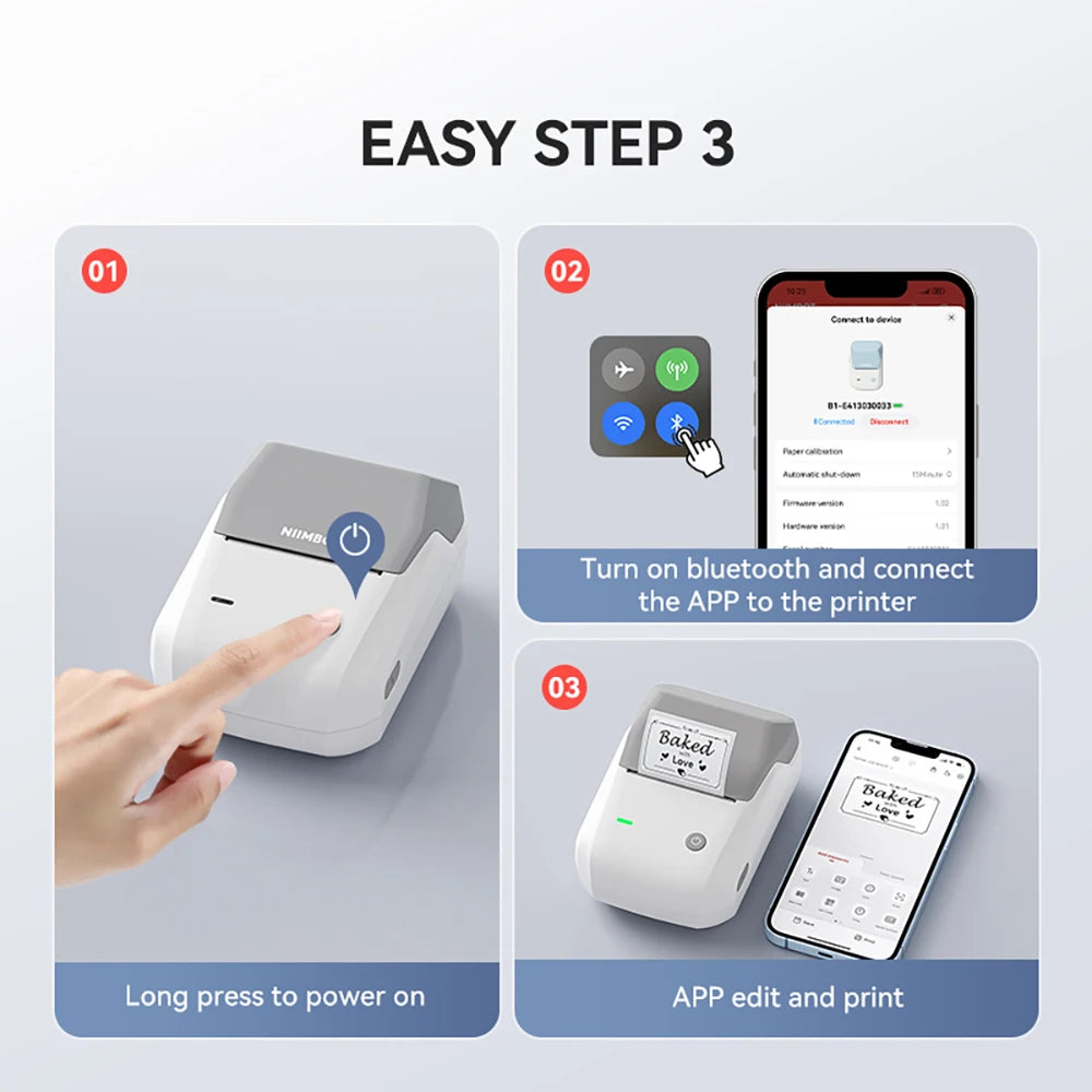 Niimbot B1/B1 PRO Thermal Label Printer Wireless Self-adhesive Bluetooth Inkless Label Maker for Business Price-Tag Sticker