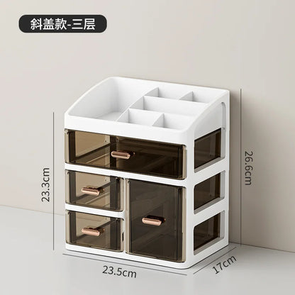 Desktop Large Capacity Storage Box Makeup Table Skincare Organizer Multi-Layer Drawer Storage Box for Students