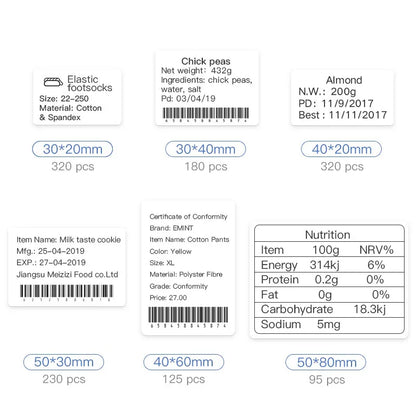 Niimbot Labels Sticker White/Color/Transparent Thermal Adhesive Paper Roll Printer Paper For Niimbot B1 B21 Portable Printer