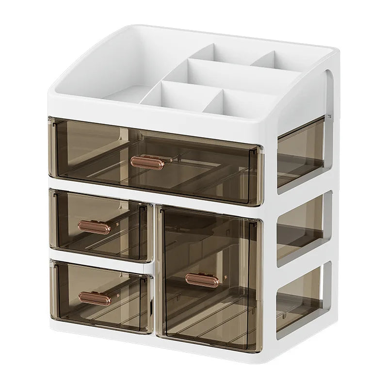 Desktop Large Capacity Storage Box Makeup Table Skincare Organizer Multi-Layer Drawer Storage Box for Students