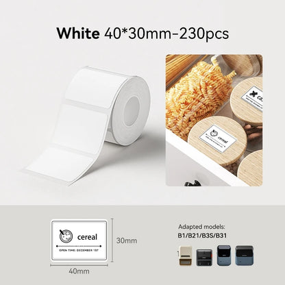 Niimbot Labels Sticker White/Color/Transparent Thermal Adhesive Paper Roll Printer Paper For Niimbot B1 B21 Portable Printer