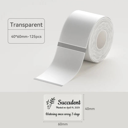 Niimbot Labels Sticker White/Color/Transparent Thermal Adhesive Paper Roll Printer Paper For Niimbot B1 B21 Portable Printer