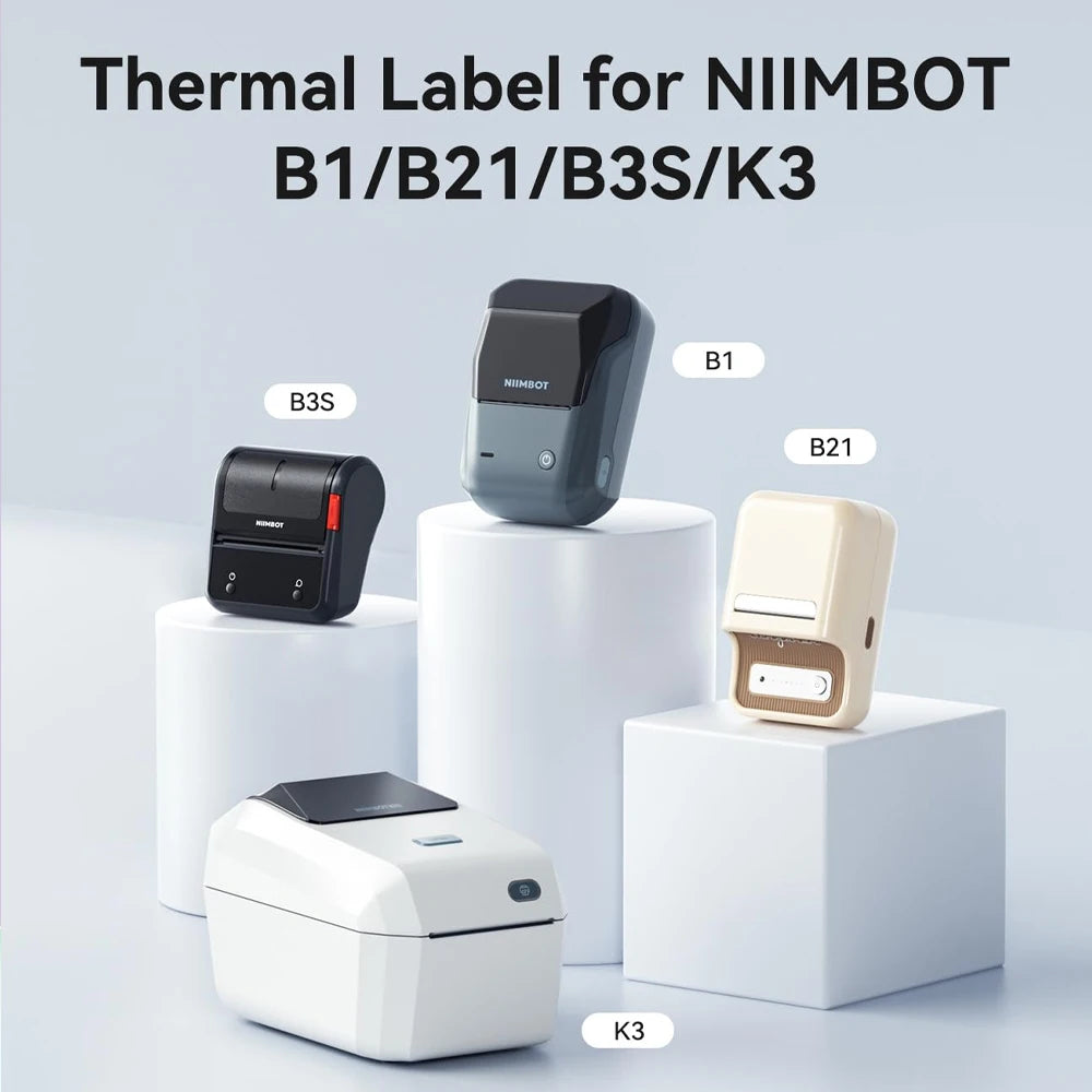 Niimbot Labels Sticker White/Color/Transparent Thermal Adhesive Paper Roll Printer Paper For Niimbot B1 B21 Portable Printer