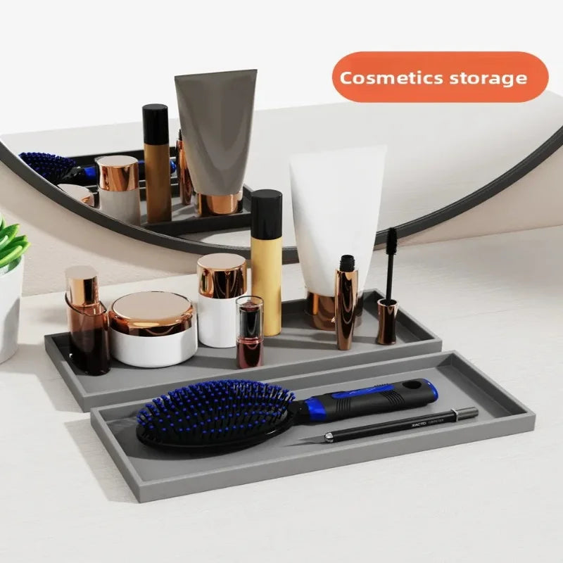 Multifunctional Silicone Storage Tray Bathroom Organizer Soap Dish
