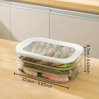 Stackable Meat Container for Fridge Clear Lid Deli Cold Cuts Storage