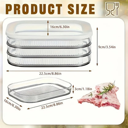 Stackable Meat Container for Fridge Clear Lid Deli Cold Cuts Storage