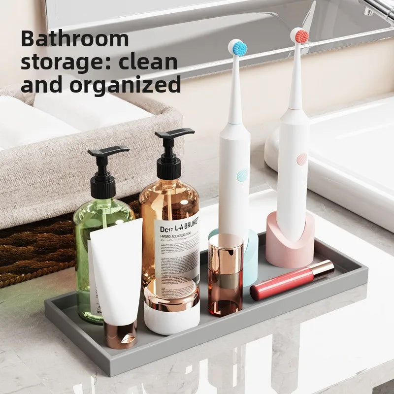 Multifunctional Silicone Storage Tray Bathroom Organizer Soap Dish