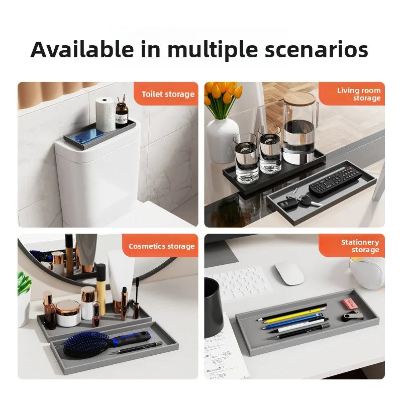 Multifunctional Silicone Storage Tray Bathroom Organizer Soap Dish