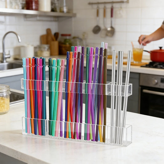 1pc Acrylic Straw Holder, Straw organizer