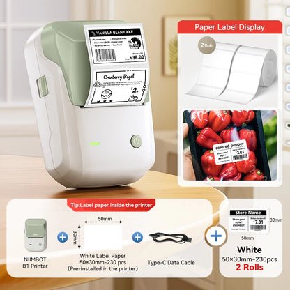 Niimbot B1/B1 PRO Thermal Label Printer Wireless Self-adhesive Bluetooth Inkless Label Maker for Business Price-Tag Sticker