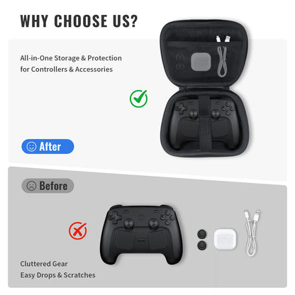 Carrying Case Compatible with Steam Controller Protective Storage Bag for NS2 PRO/PS5/PS4 Controller Hard Shell Travel Case