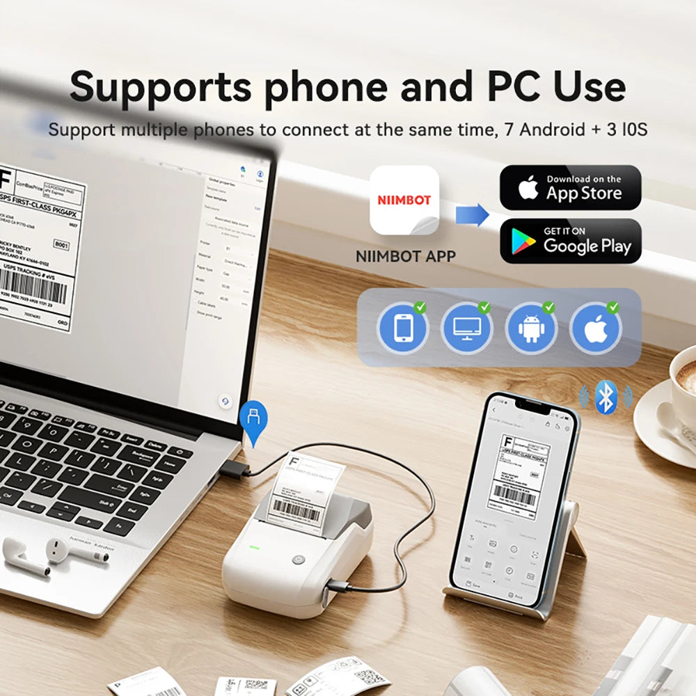 Niimbot B1/B1 PRO Thermal Label Printer Wireless Self-adhesive Bluetooth Inkless Label Maker for Business Price-Tag Sticker