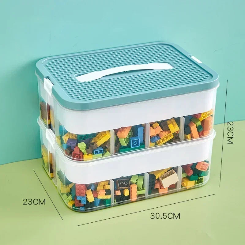 Stackable Building Block Storage Box Transparent Dustproof Moisture-proof Plastic Storage Boxes Kids Lego DIY Educational Toys