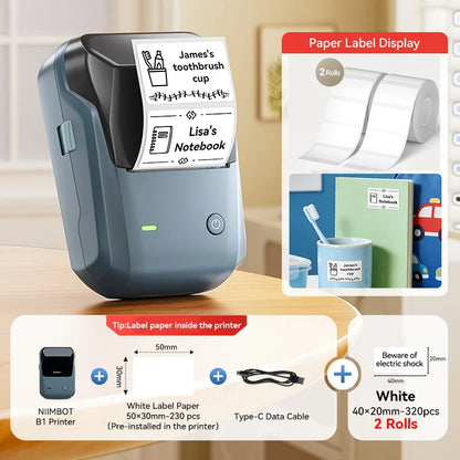 Niimbot B1/B1 PRO Thermal Label Printer Wireless Self-adhesive Bluetooth Inkless Label Maker for Business Price-Tag Sticker