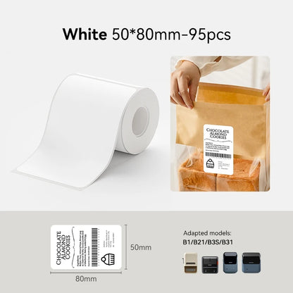 Niimbot Labels Sticker White/Color/Transparent Thermal Adhesive Paper Roll Printer Paper For Niimbot B1 B21 Portable Printer