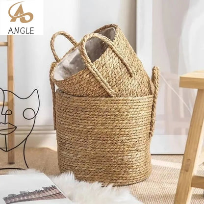 Natural Wicker Planter Basket  Flower Pot Rattan Straw Flower Basket For  Home Garden Decoration 20/25/30CM