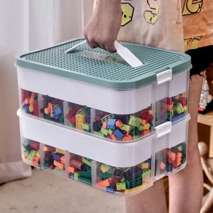 Stackable Building Block Storage Box Transparent Dustproof Moisture-proof Plastic Storage Boxes Kids Lego DIY Educational Toys